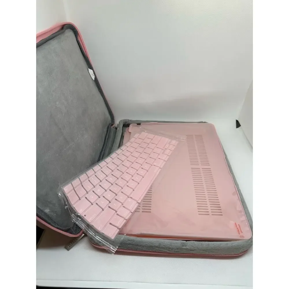 MOSISO Pink Mac Airbook Carrying Case-Hard Shell Cover-Keyboard Skin- NWOT